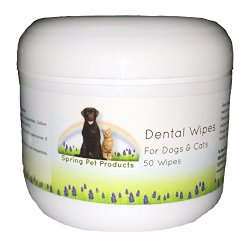 Spring Pet Chlorhexidine Dental Wipes for Dogs and Cats ~ 50 Wipes