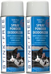 Stink Free Litter Spray Powder Deodorizer (2 Cans)