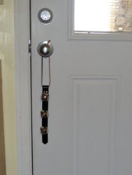 Warner Decorative Leather Strap Door Bell 10″ With 3 Silver Plated Jingle Sleigh Bells