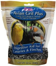 Brown’s Avian Grit Plus Digestive Aid for Finches and Canaries with Licorice Scent, 20-Ounce
