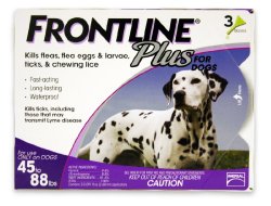 Merial Frontline Plus Flea and Tick Control for 45 to 88-Pound Dogs and Puppies, 3-Doses