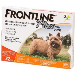 Merial Frontline Plus Flea and Tick Control for 5-22 Pound Dogs and Puppies, 3-Pack