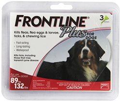 Merial Frontline Plus Flea and Tick Control for 89 to 132-Pound Dogs and Puppies, 3-Pack