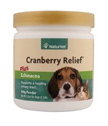 Naturvet Cranberry Relief, 100 Gram Powder, Dog and Cat Health Supplements for Urinary Tract