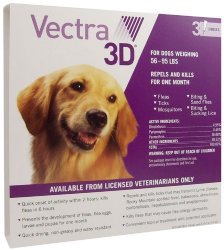 Vectra 3D PURPLE for Dogs 56-95 lbs – 3 Doses