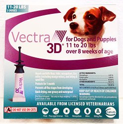 Vectra 3D® Teal for Medium Dogs 11 – 20 Pounds (3 Doses)