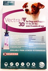 Vectra 3D® Teal for Medium Dogs 11 – 20 Pounds (6 Doses)