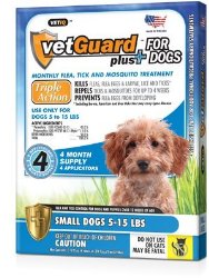 VetGuard Plus Flea and Tick Treatment for Small Dogs, 4 mo.