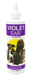 VIOLET PET EAR CLEANER for Dog and Cat Ears 8 oz, is a Miracle Cleaning Solution and Ear Infection Medication Treatment. Guaranteed Immediate Relief from Inflammation After 1st Flush.