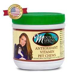 Mountain Spring Pet – Dog Vitamin – Antioxidant Soft Chew Supplement Treats (120 Count)