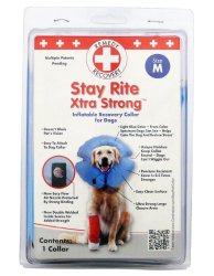Remedy + Recovery Stay Rite Xtra Strong Inflatable Recovery Dog Collar, Medium, Blue