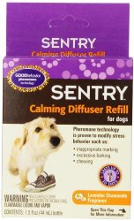 SERGEANT’S 484246 Sentry Calming Diffuser for Refill for Dogs, 1.5-Ounce Lavender chamomile fragrance.