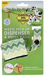 Bags on Board Waste Pick-Up Fabric Dispenser, Green Chevron
