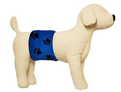 Belly Band for Male Dog Training and Incontinence (Blue Paw Print) (Large: 20″-22″)