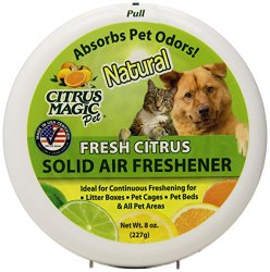Citrus Magic Pet Odor Absorbing Solid Air Freshener, Fresh Citrus, 8-Ounce (Pack of 3)