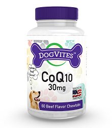 DogVites CoQ10 For Dogs 30mg Chewable (60 Beef Flavor Chewtabs)