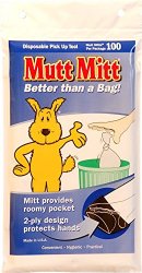 Mutt Mitt Dog Waste/Poop Pick Up Bag, 100-Count