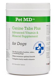 Pet MD – Canine Tabs Plus 365 Count – Advanced Multivitamins for Dogs – Vitamin and Mineral Nutritional Supplement – Liver Flavored Chewable Tablets