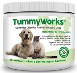 Premium Probiotic and Digestive Enzyme Powder for Dogs & Cats. Relieves Diarrhea, Yeast Infections, Itching, Skin Allergies & Bad Breath. Boosts Immune System. Made in USA