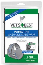 Vet’s Best 1 Count Perfect Fit Washable Male Dog Wrap, Large/X-Large