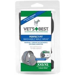 Vet’s Best 1 Count Perfect Fit Washable Male Dog Wrap, X-Small/XX-Small