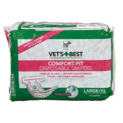 Vet’s Best 12 Count Comfort Fit Disposable Female Dog Diapers, Large/X-Large