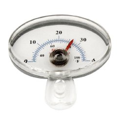 Water & Wood sFish Tank Clear White Plastic Oval Shape Index Thermometer 0-40 Celsius