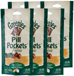 6-PACK Pill Pockets for Cats CHICKEN 9.6 oz (270 pockets)