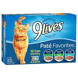 9Lives Pate Favorites Variety Pack Canned Cat Food, Pack of 12 Cans