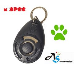 A&S Creavention Dog Trainning Pet Clicker Big Button clicker Keychain x 3pcs (Black)