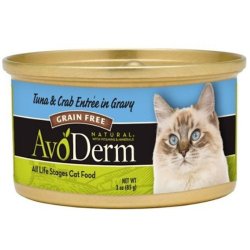 AvoDerm Natural Entree Tuna and Crab in Gravy for Cats, 3-Ounce Cans, Case of 24