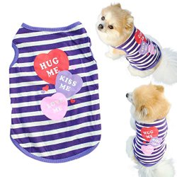 Binmer(TM)Fashion Dog Clothes Pet Puppy Summer Shirt Small Dog Cat Pet Clothes Stripe Vest T Shirt (XS)