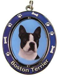 Boston Terrier Key Chain “Spinning Pet Key Chains”Double Sided Spinning Center With Boston Terriers Face Made Of Heavy Quality Metal Unique Stylish Boston Terrier Gifts