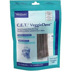 C.E.T. VeggieDent Dental Chews, Extra Small, 15 count
