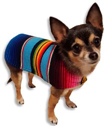 Dog Clothes – Handmade Dog Poncho from Authentic Mexican Blanket by Baja Ponchos (No Fringe, Small)
