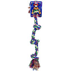 Dog Life 4-Knot Rope Dog Toy, Multi-Color – Large, 29 Inch