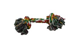 Dog Rope Chew Tug Toy, Natural Cotton Knotted, Safe Healthy Teeth, Multi-Colored Non-Toxic Dye, Large Tough Aggressive Chewer (Size – Large 14″), by Downtown Pet Supply
