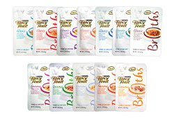Fancy Feast Gourmet Broths Variety Pack for Cats – 12 Different Flavors (7 Classic Broth Flavors & 5 Creamy Broth Flavors) – 1.4 Oz Each (12 Total Pouches)