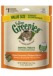FELINE GREENIES Dental Treats for Cats Oven Roasted Chicken – 5.5 oz.