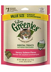 FELINE GREENIES Dental Treats for Cats Savory Salmon – 5.5 oz.