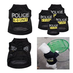Handsome Po-lice K-9 Unit Pattern Pet T-Shirts Small Puppy Summer Comfortable Clothes Dog Apparel Costumes