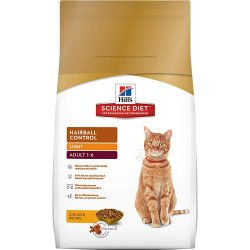 Hill’s Science Diet Adult Light Hairball Control Dry Cat Food, 15.5-Pound Bag