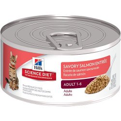 Hill’s Science Diet Adult Optimal Care Savory Salmon Entree Minced Cat Food, 5.5-Ounce Can, 24-Pack