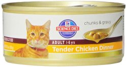 Hill’s Science Diet Adult Tender Chicken Dinner Chunks and Gravy Cat Food Can, 5.5-Ounce, 24-Pack