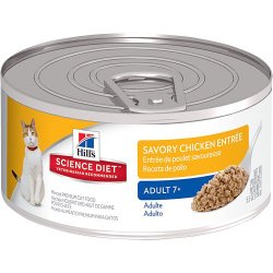Hill’s Science Diet Mature Adult Savory Chicken Entree Minced Cat Food, 5.5-Ounce Can, 24-Pack