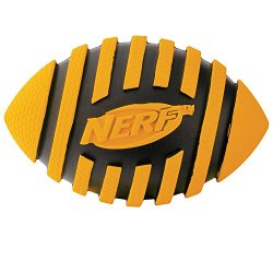 Nerf Dog Spiral Squeak Rubber Football Dog Toy, Medium/Large, Orange