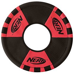 Nerf Dog Trackshot Toss and Tug Flying Ring Dog Toy, Medium, Red