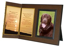 Pet Lover Remembrance Gift, “When Tomorrow Starts Without Me” Poem, Memorial Pet Loss Picture Frame Keepsake and Sympathy Gift Package, with optional custom photo editing, Rich Dark Brown with Foil Accent