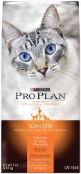 Purina Pro Plan Dry Cat Food, Savor, Adult Chicken and Rice Formula, 16-Pound Bag, Pack of 1