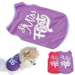 Small Dog Shirt, Voberry Fashion Pet Puppy Clothes Funny Cotton Costumes Pet Dog Cat Cute Quote T Shirt (S, Purple)